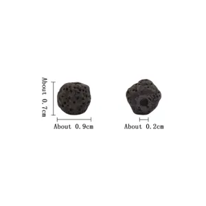 Natural black lava stone loose beads for DIY handmade jewelry bracelets and necklaces