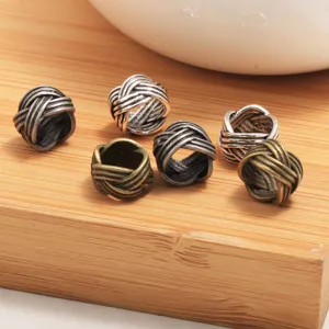 Perles d'espacement en métal tressé vintage pour bracelets en cuir DIY et accessoires bijoux.