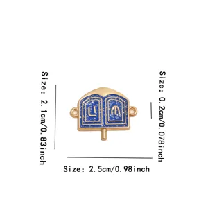Hanukkah alloy enamel double pendant charm for DIY necklace bracelet earrings keychain accessories