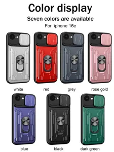 Θήκη τηλεφώνου για iPhone 16e με συρόμενο κάλυμμα κάμερας και μαγνητική βάση δακτυλίου.