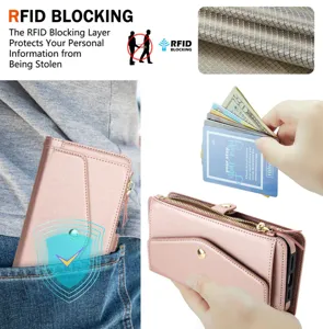 Custodia Portafoglio in Pelle Magsafe RFID con Porta Carte per iPhone 17 Max Air Case