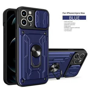 Ανθεκτική θήκη προστασίας για iPhone 14 Pro Max με βάση δακτυλίου και κάλυμμα κάμερας