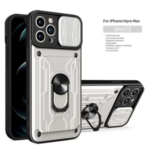 Προστατευτική θήκη για iPhone 14 Pro Max με κάλυψη φακού, μαγνητικό δακτύλιο και βάση.