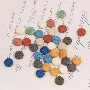 Colorful natural lava stone round beads loose spacer beads for DIY bracelet necklace jewelry making