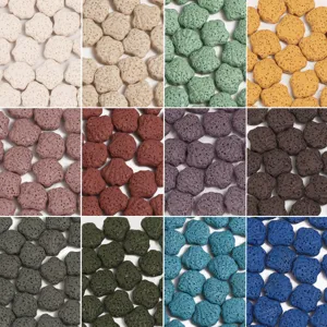Natuurlijke Lavastein Sint-jakobsschelp Vorm Losse Tussenperlen Vulkanisch Gesteen Zeedier Snijwerk Voor DIY Aromatherapie Armband Accessoires