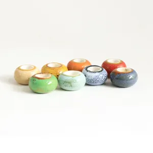 Bunte keramik perlen große loch abstandshalter perlen für handgemachte diy armband schmuck