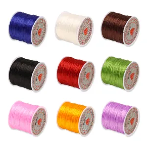 Hilo de Cuentas Elástico Cordón Redondo de Polyurethane Extensible de Cristal Para Pulsera Collar Artesanía Hecha a Mano Fornituras de Joyería Material