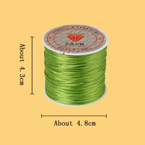Cordón elástico de cristal verde para hacer joyas, hilo de abalorios resistente de 1mm