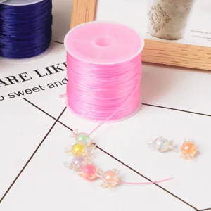 Hilo elástico de 1,0 mm para joyería DIY, cordón extensible para pulseras y manualidades.