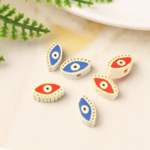 Polymer clay evil eye beads loose colorful handmade DIY bracelet necklace jewelry accessories main
