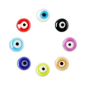 Perles en ceramique colorees motif oeil pour bracelets et colliers faits main DIY.