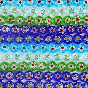 Pastoral Style Colored Glaze Flower Loose Beads Glass Millefiori Beads For DIY Bracelet Necklace Making Jewelry Findings Crafting Supplies