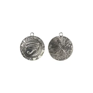 Ciondolo charm malocchio in argento antico per la creazione di gioielli artigianali fai da te