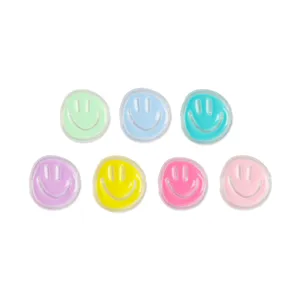 Acrylic transparent colorful smiley face loose beads for DIY handmade bracelets necklaces.