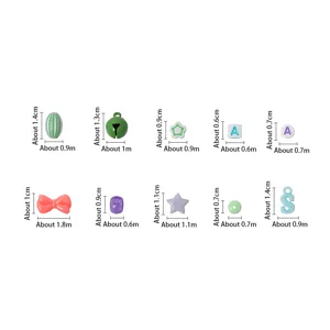 Set de cuentas de letras acrílicas lazos estrellas y dijes de campana para joyas.