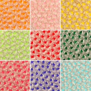 Cuentas de Corazón de Acrílico Transparente Doble Capa Cuentas Sueltas para Creación de Joyas DIY Pulseras Collares Accesorios