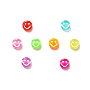 Perles acryliques emoji colorees pour fabrication de bijoux faits main colliers et bracelets