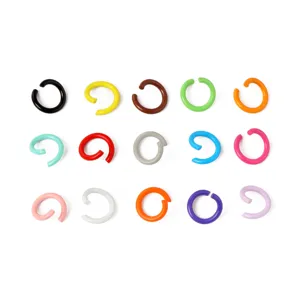 Colorful metal open jump rings for DIY jewelry making and craft findings supply.