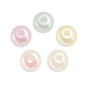 Colorful acrylic large hole spacer beads for DIY jewelry making bracelets and necklaces.