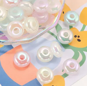 Colorful acrylic large hole spacer beads for DIY handmade bracelets necklaces jewelry accessories