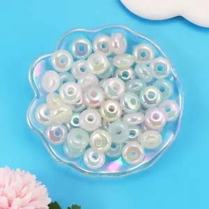 Colorful acrylic large hole spacer beads for DIY handmade bracelets and necklaces jewelry making.