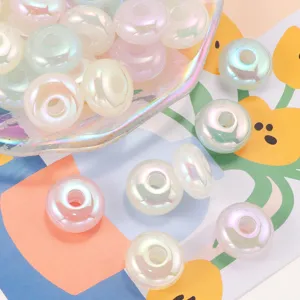 Colorful acrylic large hole spacer beads for DIY bracelet necklace jewelry making craft supply.