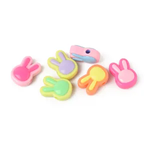 Perline di coniglio in acrilico colorato per bracciali e collane fai da te, perline sfuse.
