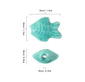 Perla di pesce in ceramica turchese braccialetto collana fatto a mano accessorio gioielli