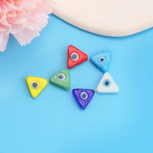 Colorful triangle evil eye glass loose beads for DIY handmade bracelets and necklaces design