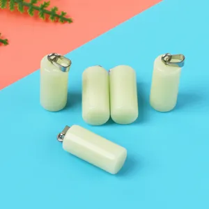 Φωτεινό κυλινδρικό μενταγιόν φθορίτη DIY αξεσουάρ κατασκευής κοσμημάτων κολιέ γοητεία