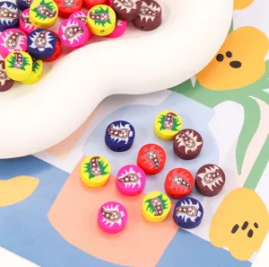 Colorful polymer clay beads cute cartoon caterpillar spacer beads for handmade DIY jewelry making bracelets