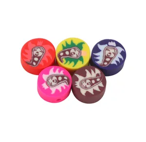 Colorful polymer clay loose beads handmade DIY material spacer beads for bracelets and necklaces