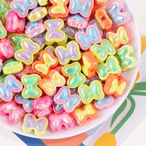 Colorful acrylic bow beads for handmade DIY jewelry making, bracelets, and necklaces