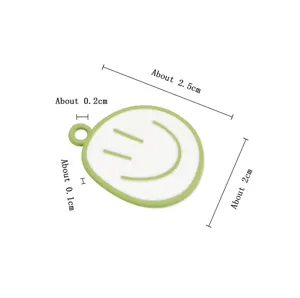 Pendentif smiley en alliage vert et blanc charm pour bracelet collier bricolage.