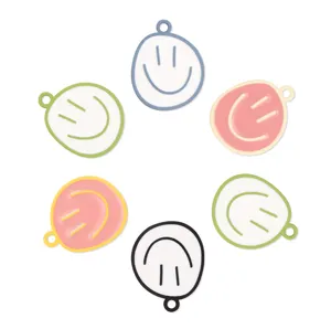 Pendentifs smiley coloré en alliage pour fabrication de bijoux collier bracelet bricolage.