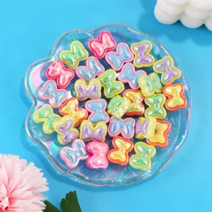 Colorful acrylic bow beads for DIY jewelry making handmade bracelets necklaces charms supplies