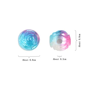 ABS two-tone rose flower loose beads for DIY handmade bracelet necklace jewelry making accessories