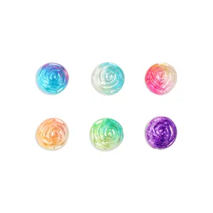 ABS double color rose loose beads colorful swirl DIY jewelry craft making accessories