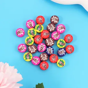 Colorful polymer clay caterpillar loose beads for handmade DIY jewelry making parts and supplies.