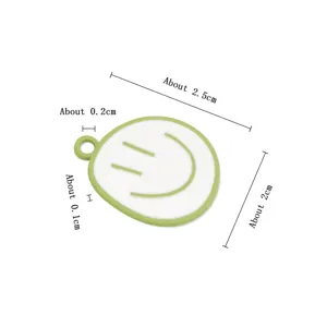 Pendentif Visage Souriant Colore en Alliage Materiel DIY pour Bracelet Collier Fait Main