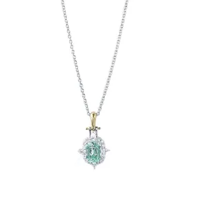 Collier Pendentif Étoile Vert Menthe Argent 925 Élégant Bijou Femme Vue Principale