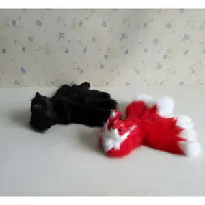 Peluche de renard à neuf queues simulée, jolie figurine d'animal duveteux pour la maison.