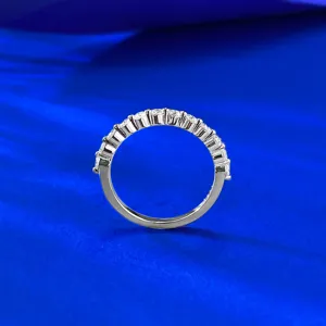 S925 silver 2mm moissanite half circle ring sparkly diamond band for women simple daily commute