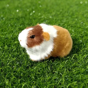 Dettaglio del peluche di porcellino d'India, modello animale realistico per decorazione auto e casa.