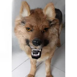 Realistic simulation wolf dog plush toy fierce animal model for home decor and party props