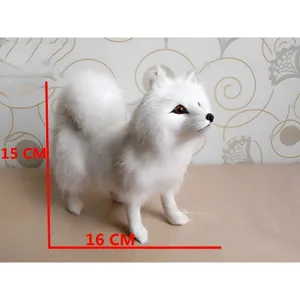 Simulation Samoyed plush dog figurine desktop ornament white fluffy animal toy home decor