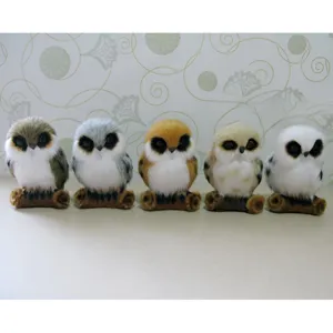 Simulatie Uil Beeldje Kunstvacht Dier Model Schattig Vogel Ornament Voor Huisdecoratie Fotografie Rekwisiet Desktop Display