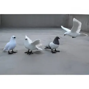 Simulation Taube Figur Feder Vogel Tier Modell Zuhause Hochzeit Kreative Dekoration Weiß Grau Taube Ornament