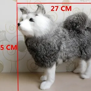 Ρεαλιστικό γκρίζο λευκό σκυλί Husky λούτρινο μοντέλο ζώου προσομοίωσης