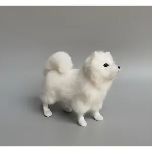 Handmade simulation white fox fur ornament modern minimalist animal craft desktop decor